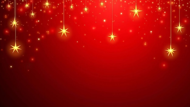 Festive Red Christmas Stars Background