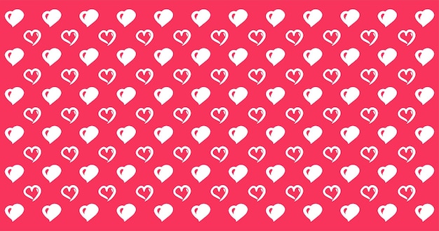 Festive red decorative pattern background with white hearts for the holiday of Valentines Day