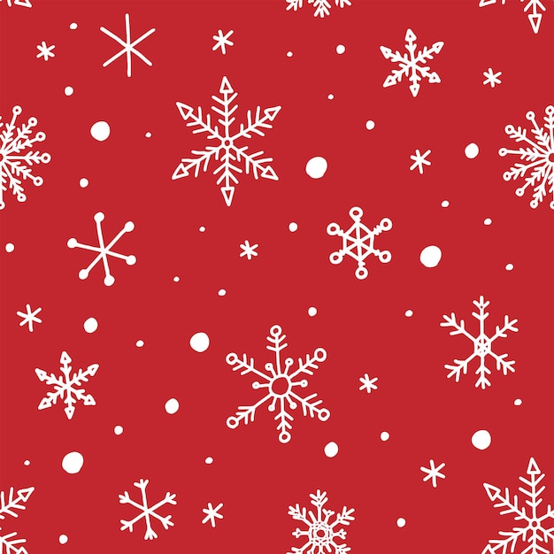 Festive red geometric Christmas patterns with stars and snowflakes