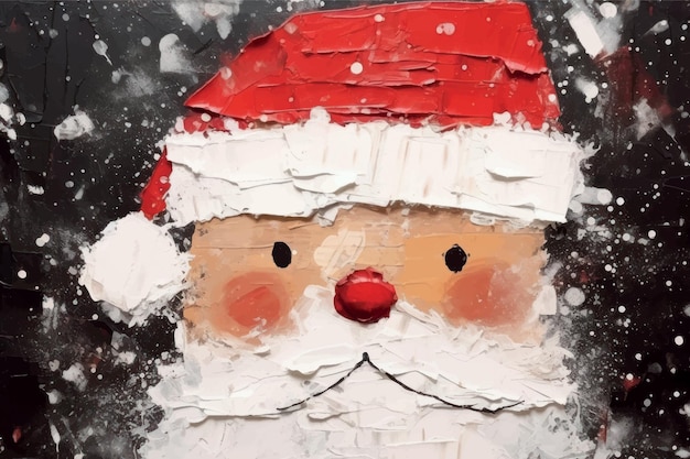 Vector festive santa claus painting