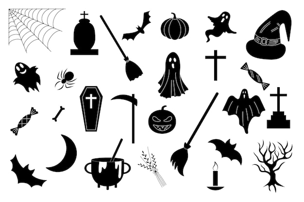 festive set halloween black silhouette