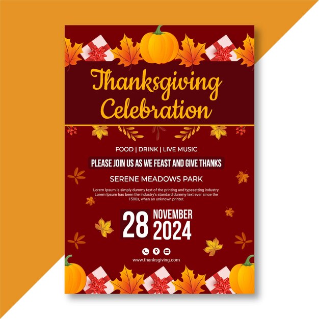 Vector festive thanksgiving day print template