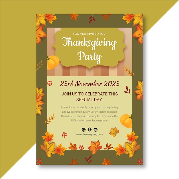 Vector festive thanksgiving day print template