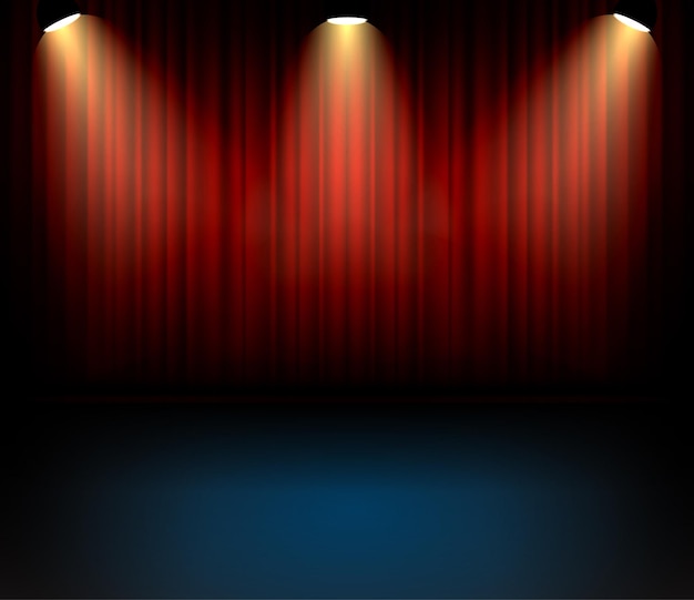 Vector festive theater curtains backgorund for concert. stage show entartainment  backdrop.