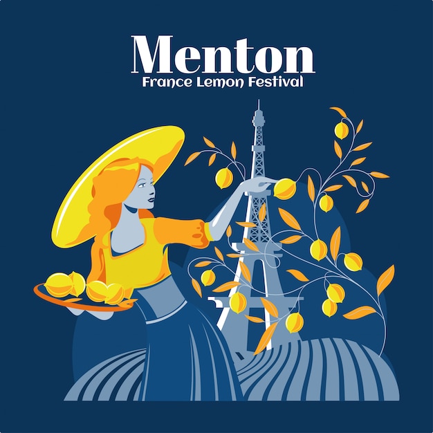 Fete du Citron in Menton. Mean: France Lemon Festival on French Riviera