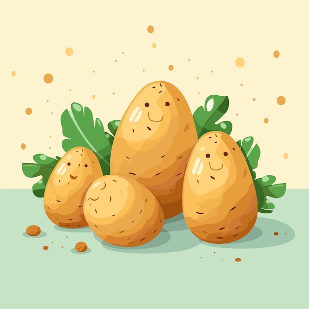 A few funny cartooon potatos vector illustration Vector food illustration