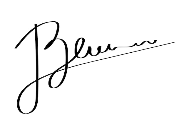 A fictitious handwritten signature Unique invented signatures for business documents for business