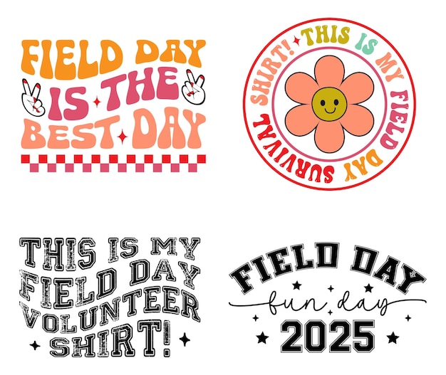 Vector field day svg design and retro field day svg file