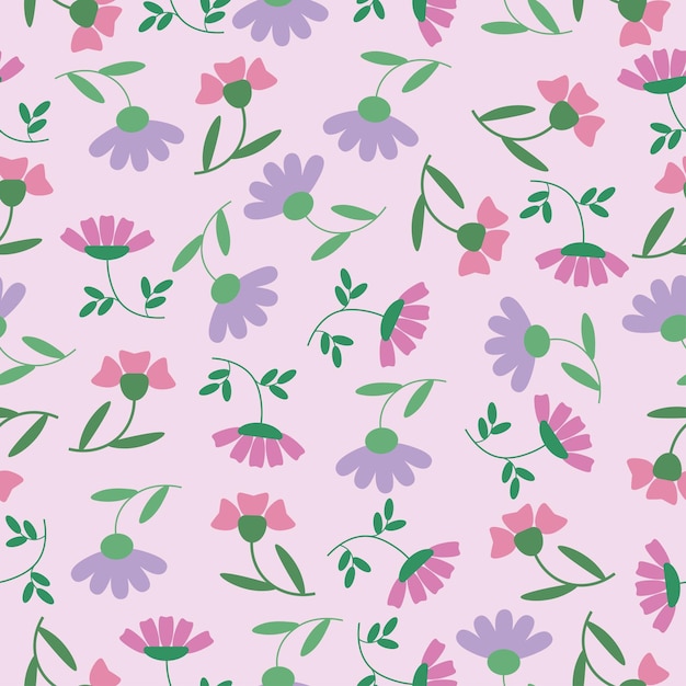 Field flowers pattern seamless vector