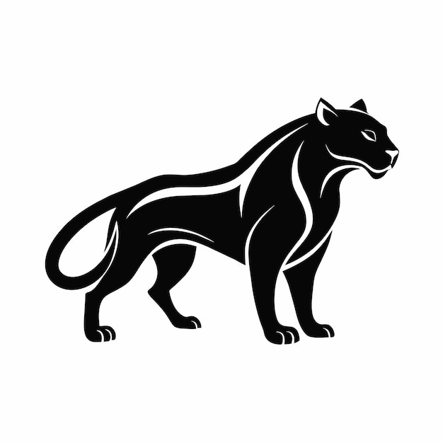 Fierce Black Jaguar logo Mascot Clipart illustration