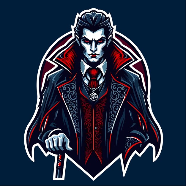 Vector fierce gothic dracula mascot logo design