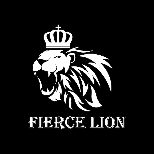 Fierce lion logo illustration vector design