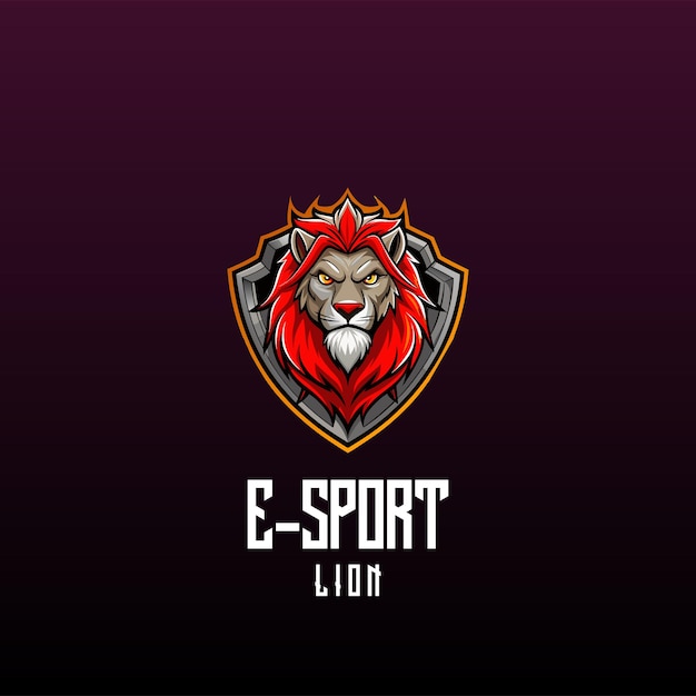 A fierce lion logo representing esports with a bold design and vibrant colors