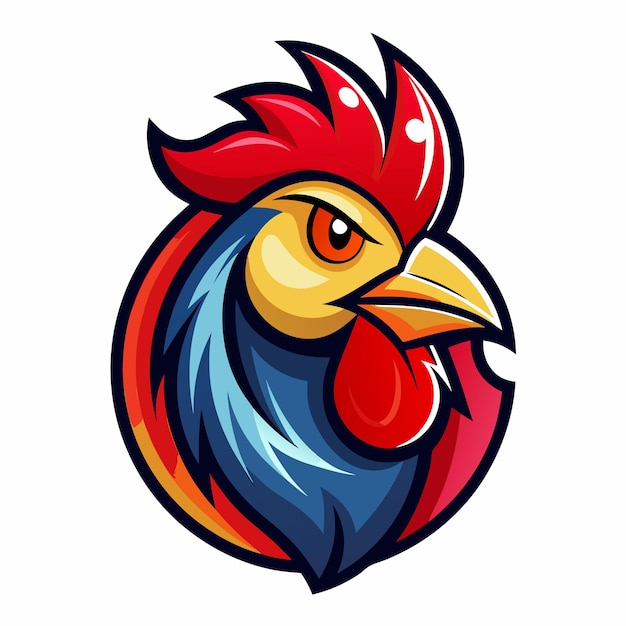 Fierce Rooster Logo Design Vibrant and Bold Avian Mascot Illustration