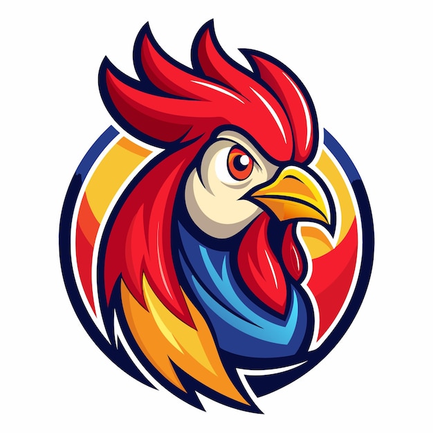 Fierce Rooster Logo Design Vibrant and Bold Avian Mascot Illustration