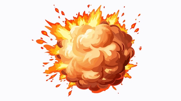 Fiery Bomb Vector Isolated on Transparent White Background