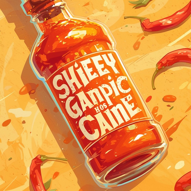 Fiery Chili Garlic Sauce Hot Cartoon Vibe