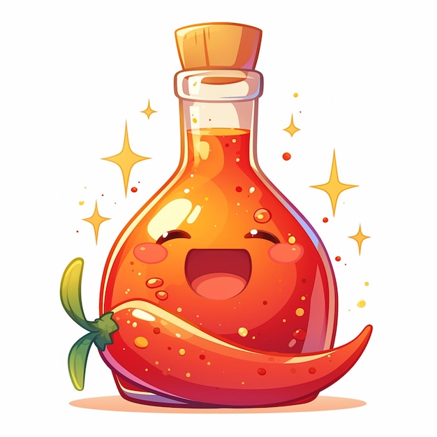 Fiery Chili Garlic Sauce Hot Cartoon Vibe