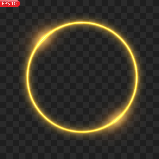 Fiery light circles glow effect sparkling golden glitter