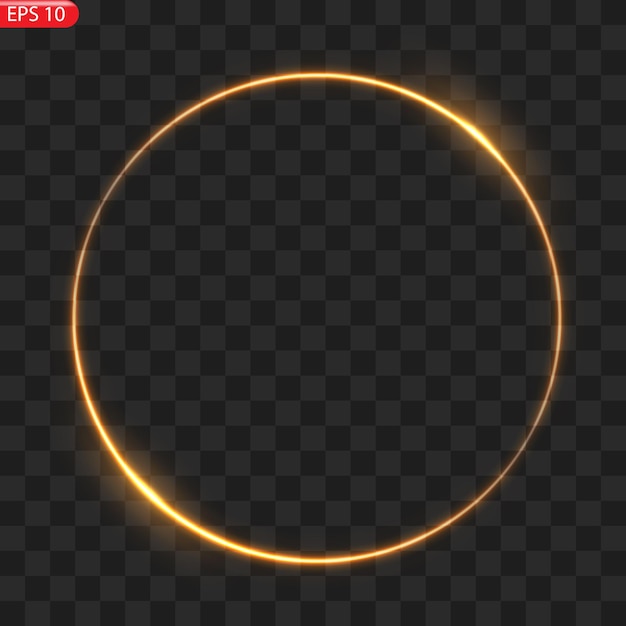 Fiery light circles glow effect sparkling golden glitter