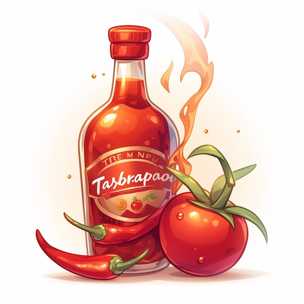 Fiery Tabasco Sauce Hot Cartoon Vibe