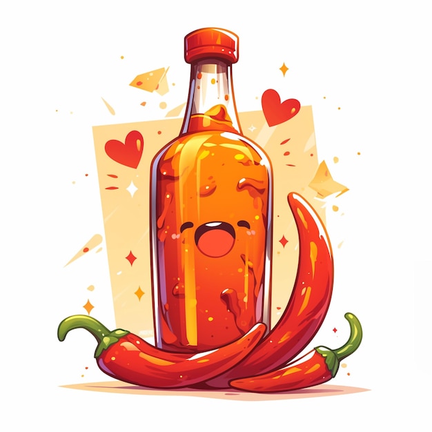 Fiery Tabasco Sauce Hot Cartoon Vibe