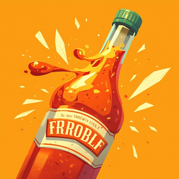 Fiery Tabasco Sauce Hot Cartoon Vibe