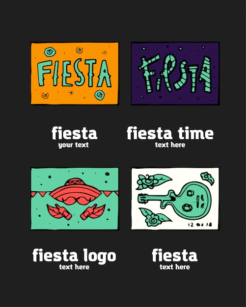 Fiesta icon logo set