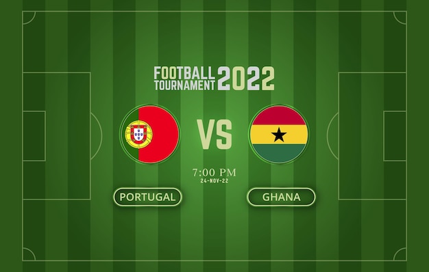 Fifa world cup 2022 Portugal vs Ghana football match template