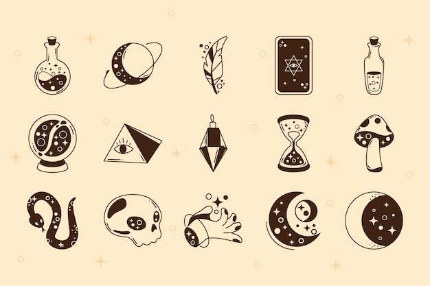 Fifteen esoteric style icons