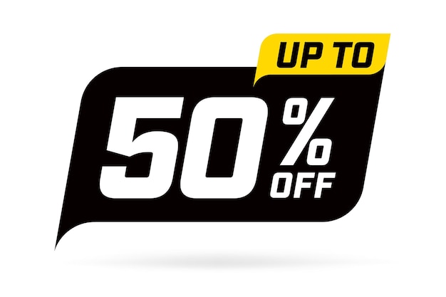 Fifty percent off advertisement sticker template