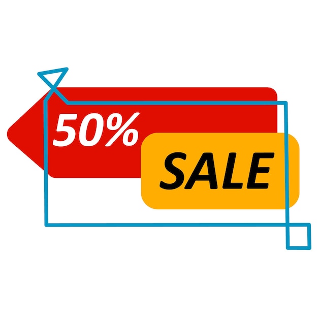 Fifty percent Shopping Discount. flat banner promotion illustration