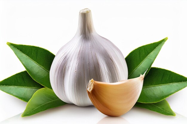 Vector a fig and a garlic on a white background