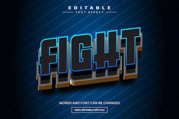 Fight 3D editable text effect template