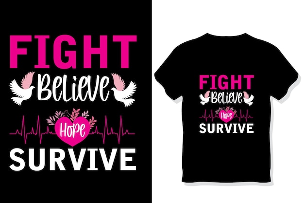 fight believe hope survive breast cancer awareness t shirt