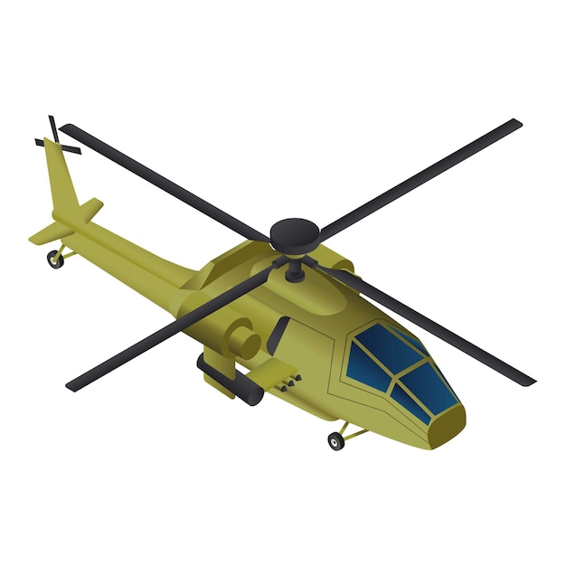 Fight helicopter icon Isometric of fight helicopter vector icon for web design isolated on white background