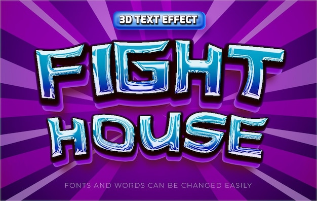 Fight house comic style 3d editable text effect style