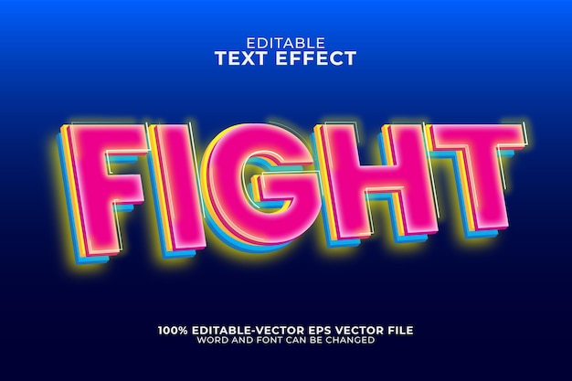 Fight text effect template