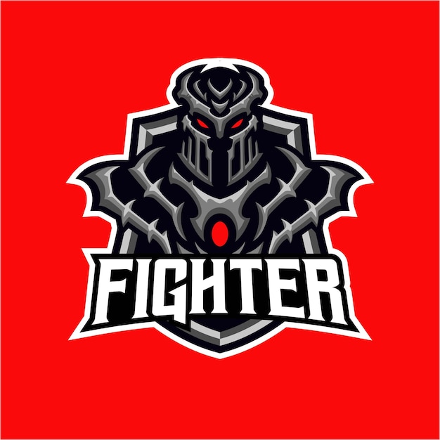 Fighte masscot logo esport premium vector