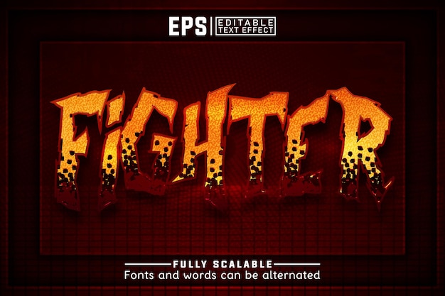 Vector fighter 3d editable text effect