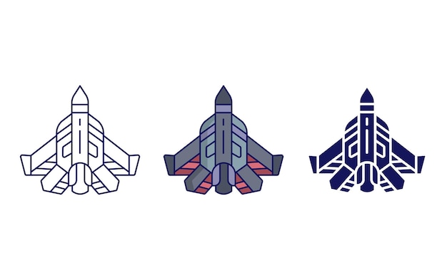 Fighter flight vector icon