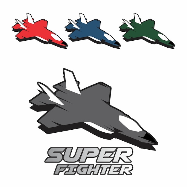 fighter jet ilustration logo vector