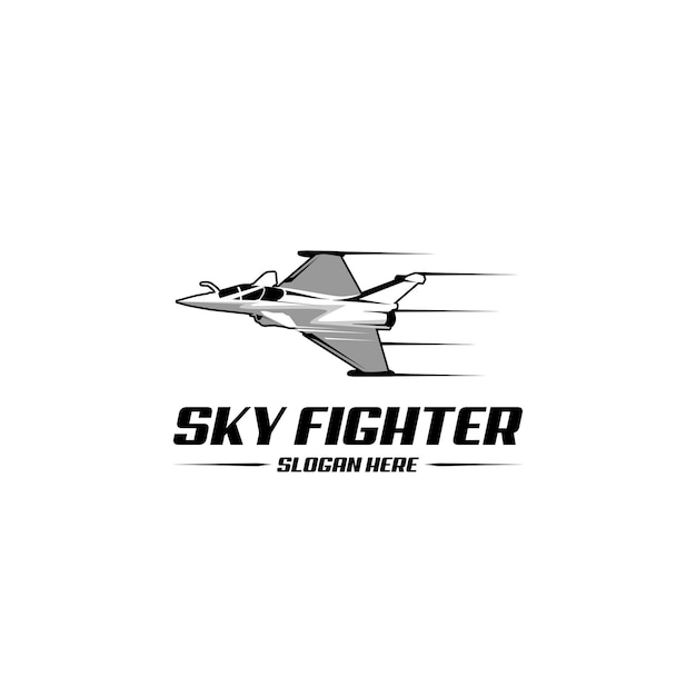 Fighter logo with the title sky fighter