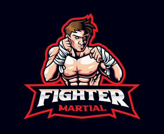 Fighter mascot logo design