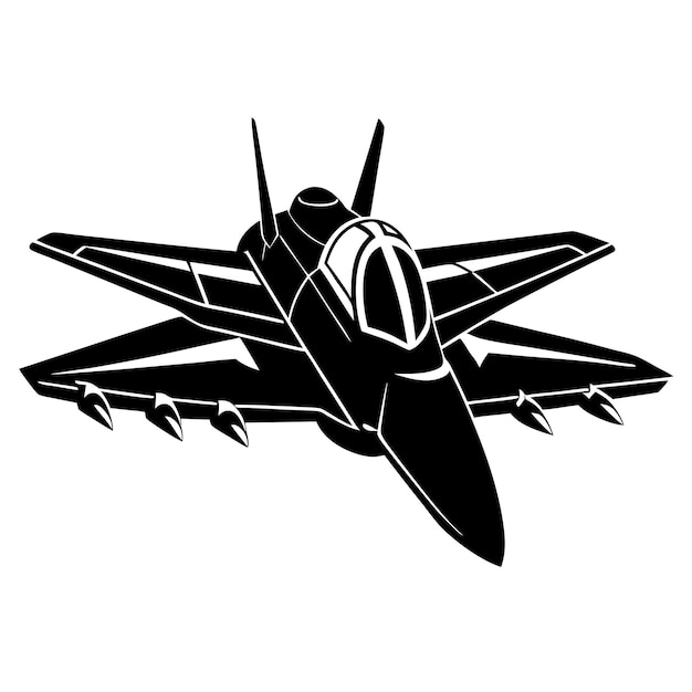 Vector fighter plane silhouette vector