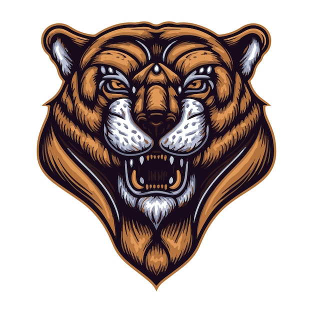 Fighting tiger head