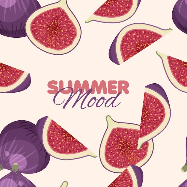 Figs seamless pattern Exotic summer mood