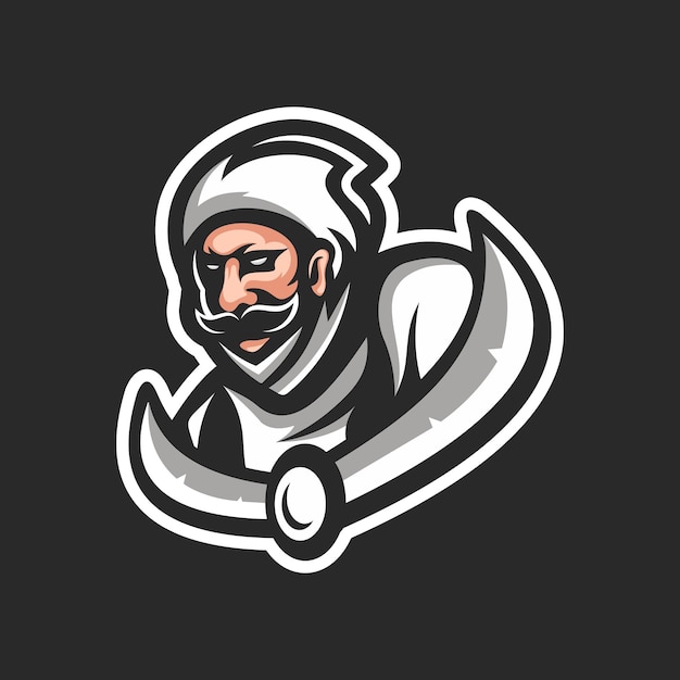 Figther mascot logo design for sport or esport