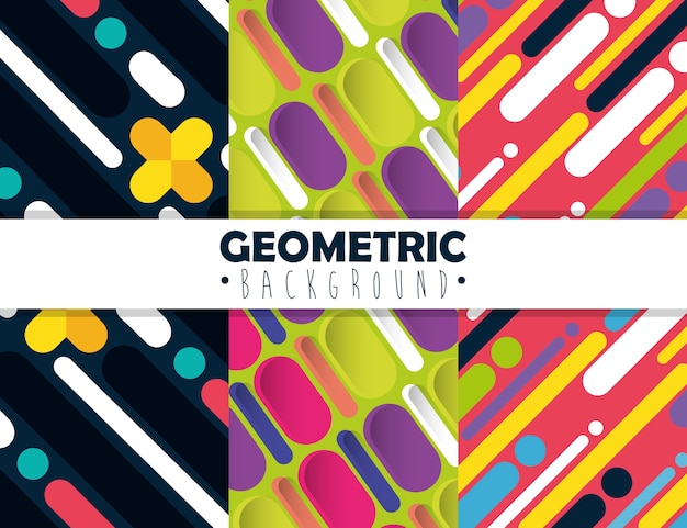 Vector figures geometrics and colors set backgrounds