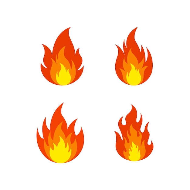 file flame logo icon design template vector